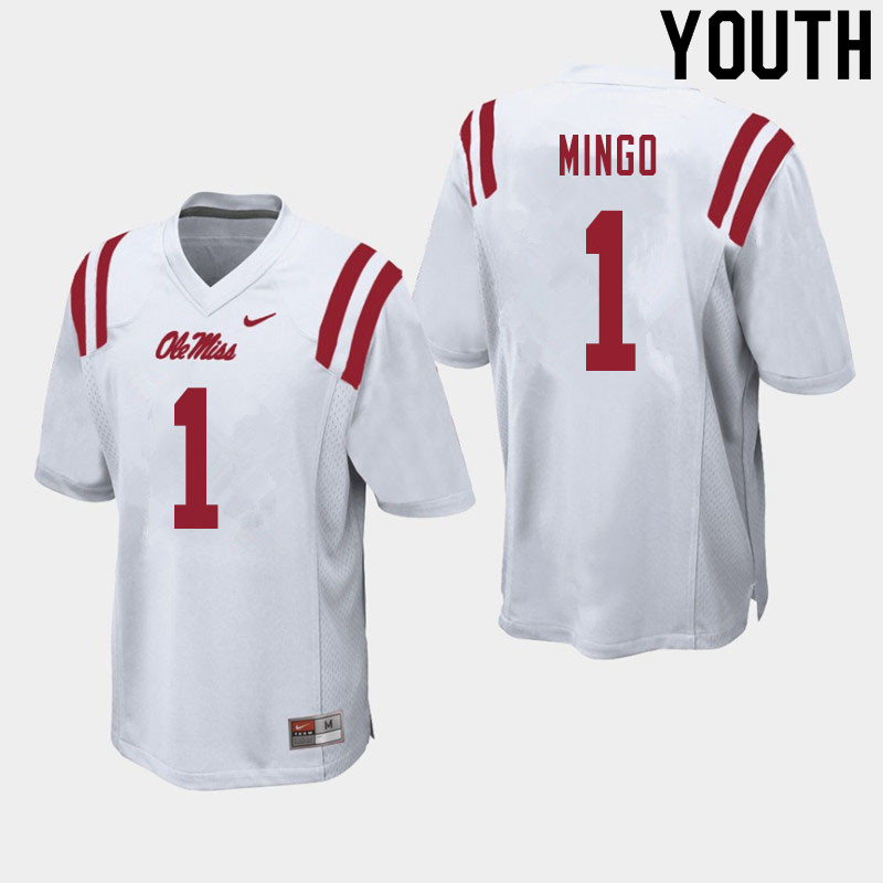 Jonathan Mingo Ole Miss Rebels NCAA Youth White #1 Stitched Limited College Football Jersey LDP1658RP